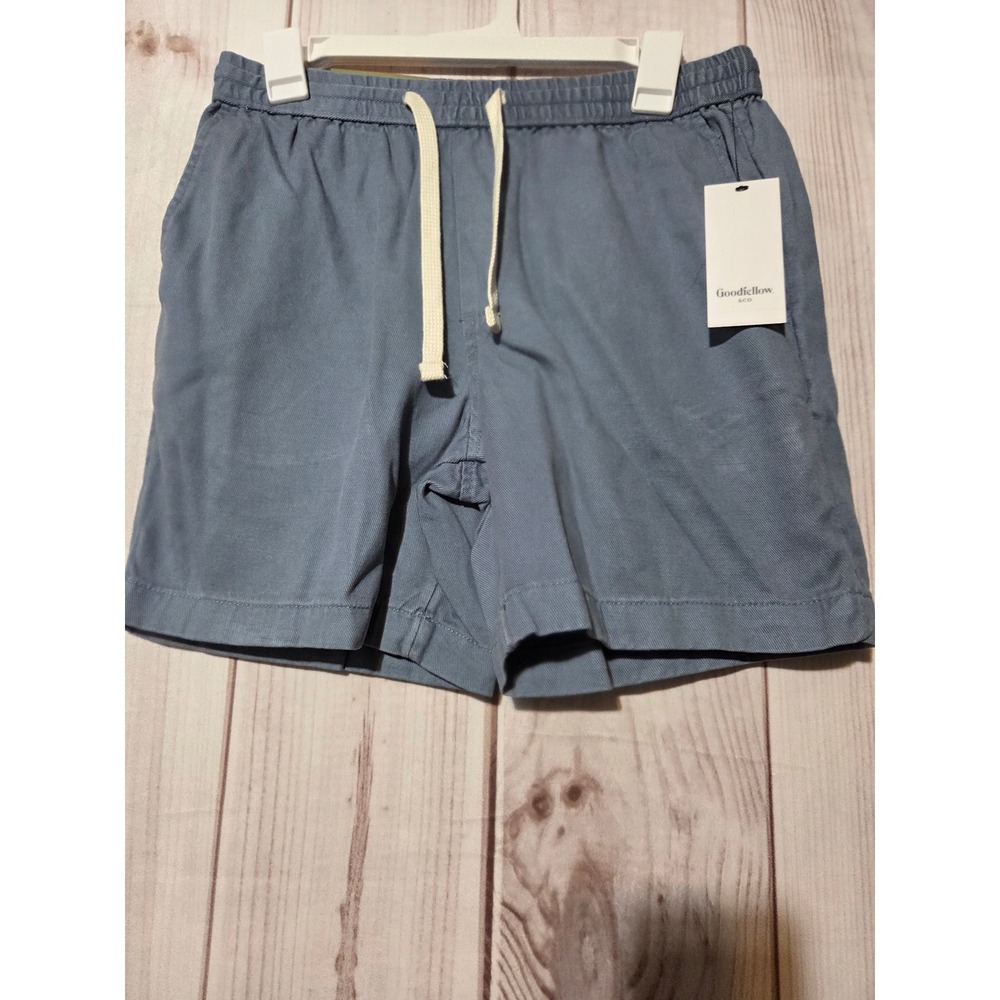 Goodfellow & Co Men The Vintage Pull-On Short Blue Elastic Waist Small 7 Inseam